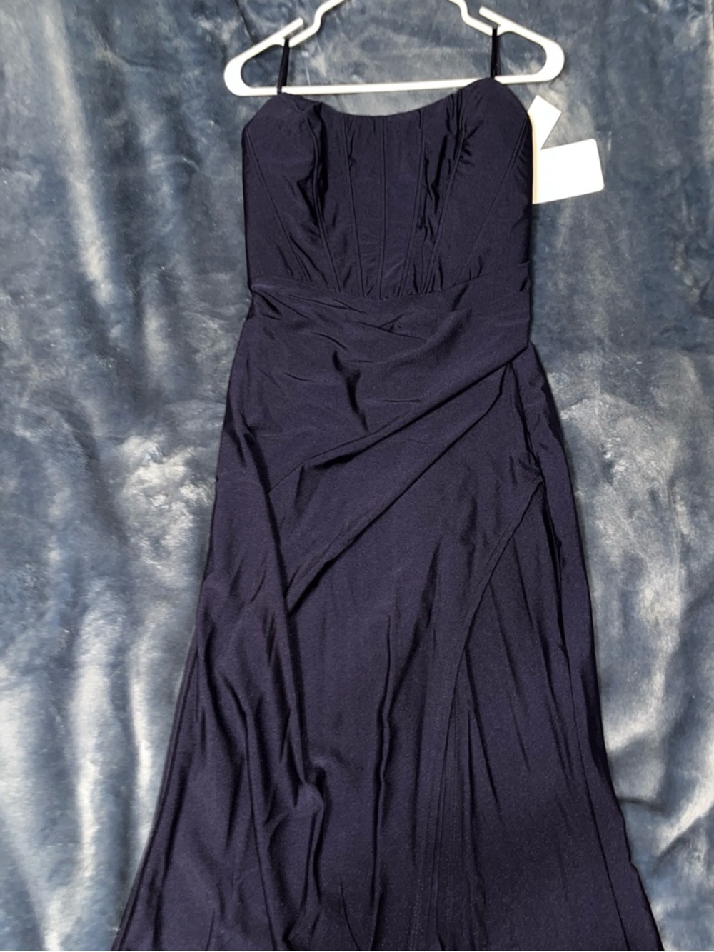 Honey and Rosie Strapless Navy Blue Prom Dress